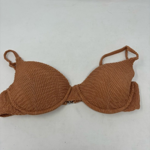 TJ Swim Cleo Blush Crinkle Fabric Push Up Bikini Top Size Small - Picture 5 of 10